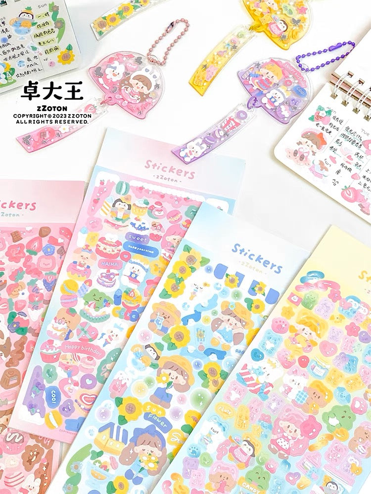 Molinta delicious food theme no border colorful girl sticker set 8（all 4）