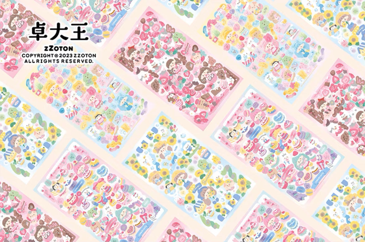 Molinta delicious food theme no border colorful girl sticker set 8（all 4）