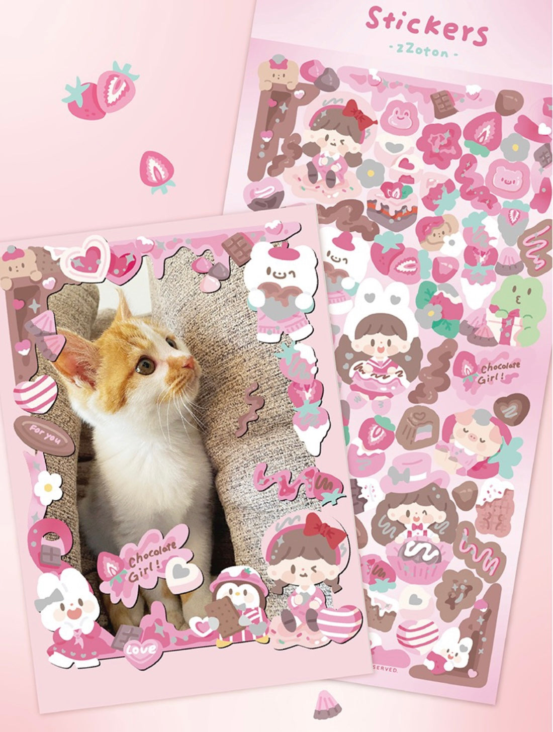 Molinta delicious food theme no border colorful girl sticker set 8（all 4）