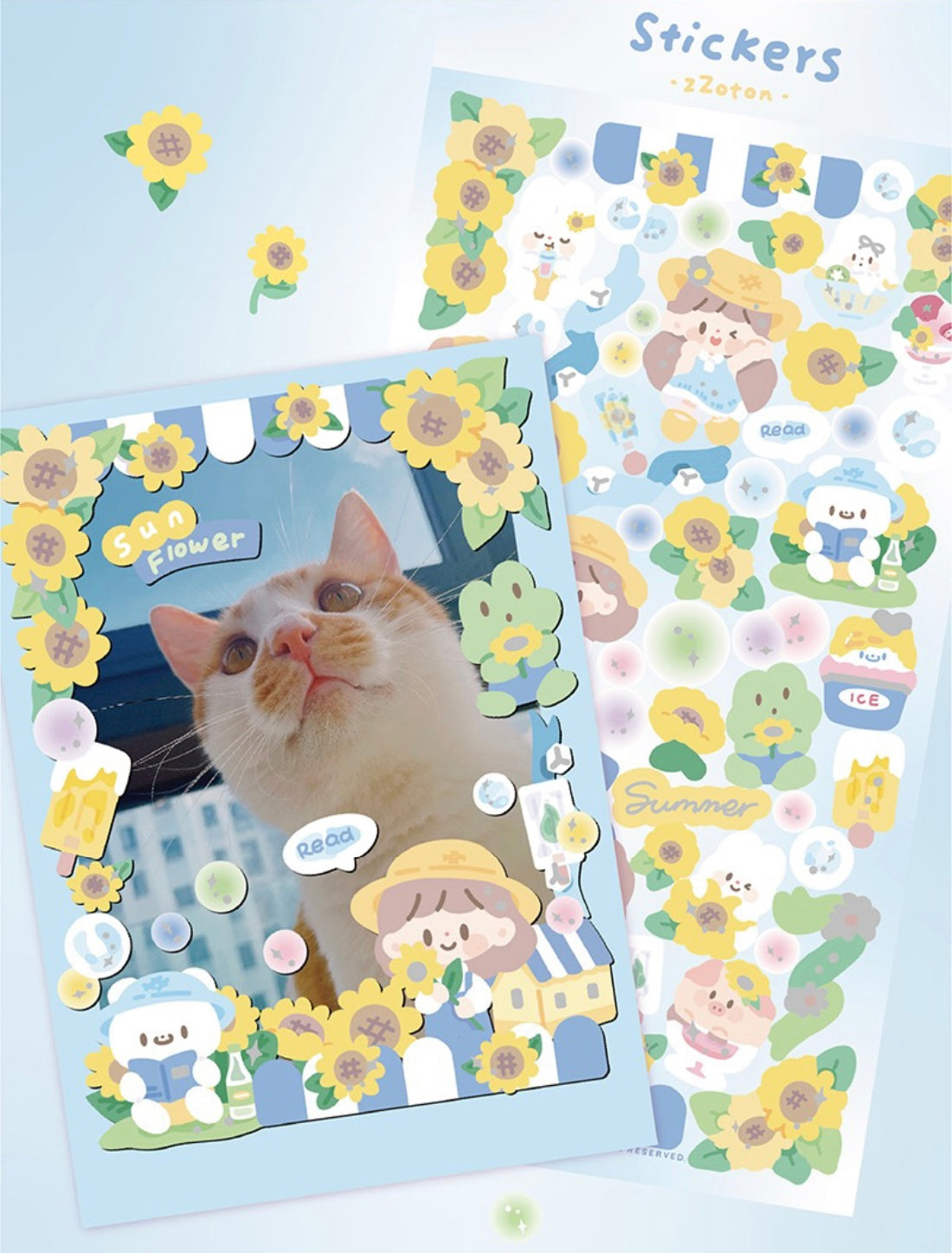 Molinta delicious food theme no border colorful girl sticker set 8（all 4）