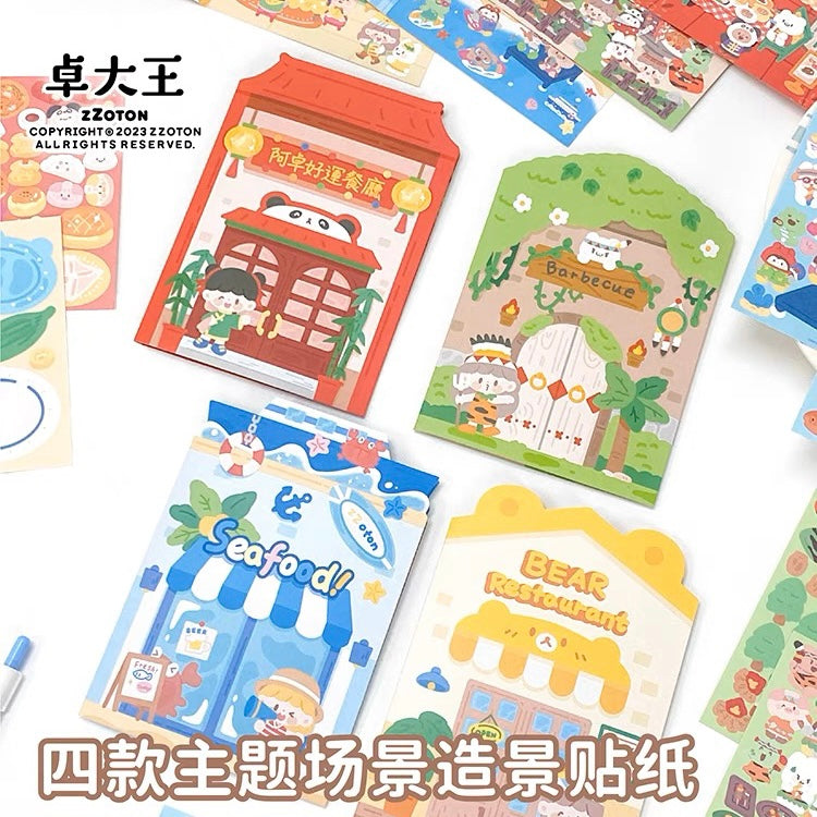 Molinta restaurant delicious food scene sticker set