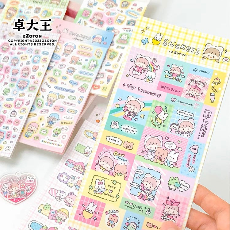 Molinta daily theme colorful girl sticker set（all 4）