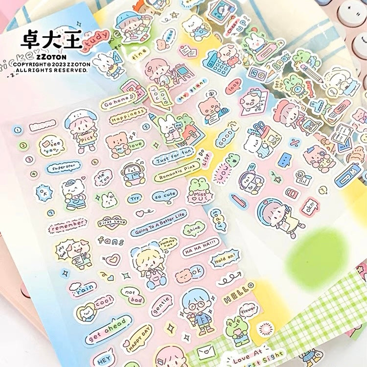 Molinta daily theme colorful girl sticker set（all 4）