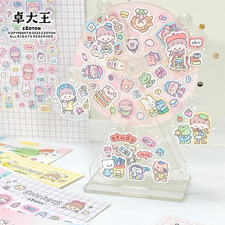 Molinta daily theme colorful girl sticker set（all 4）