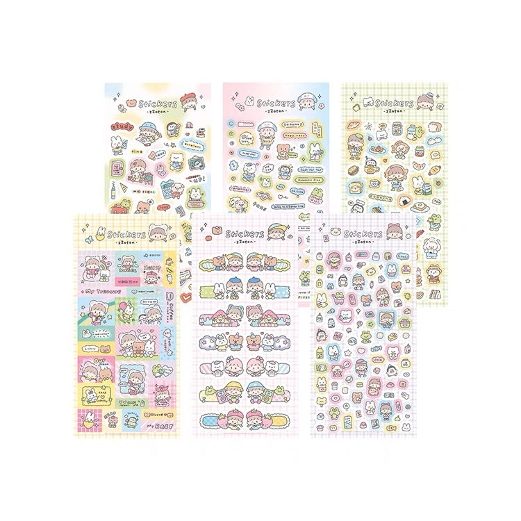 Molinta daily theme colorful girl sticker set（all 4）
