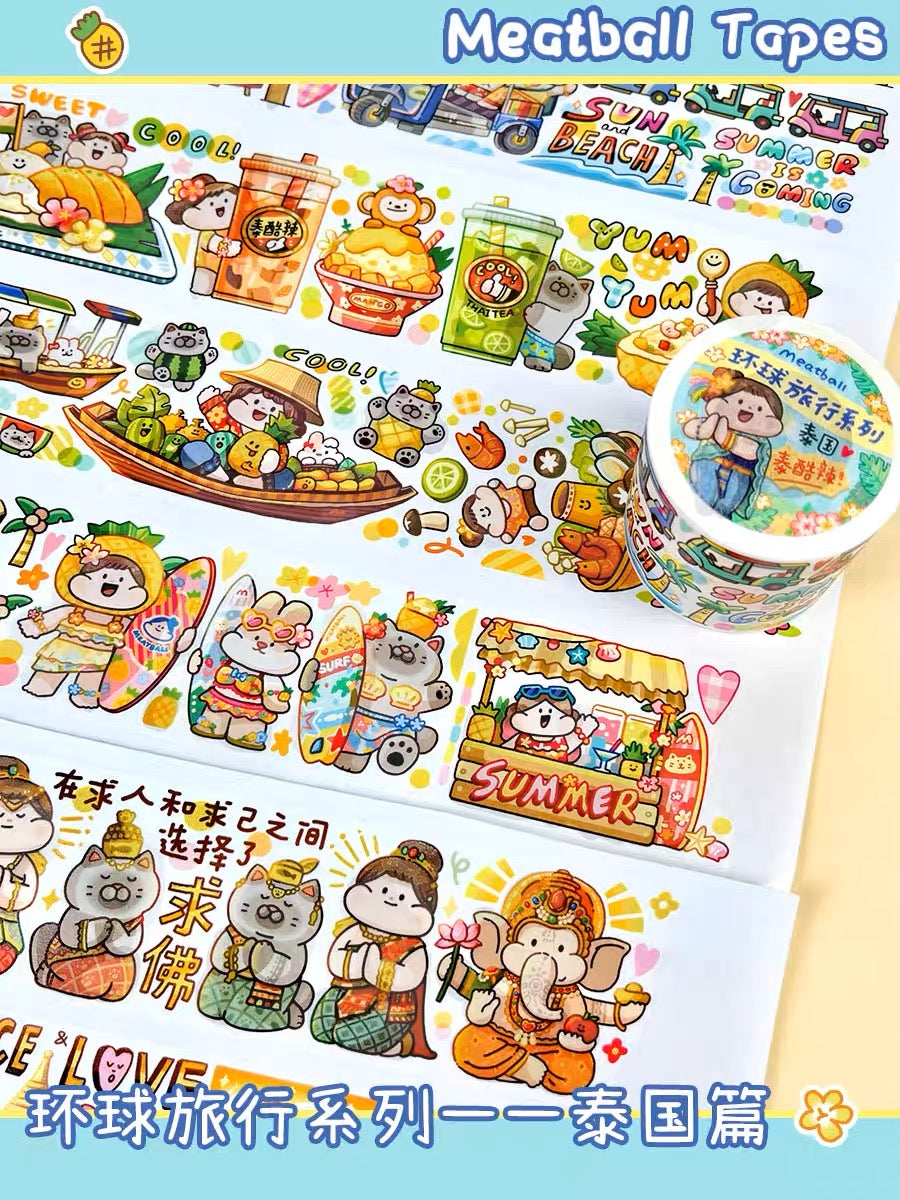 Meatball 「Travel」series 5 Thailand washitape