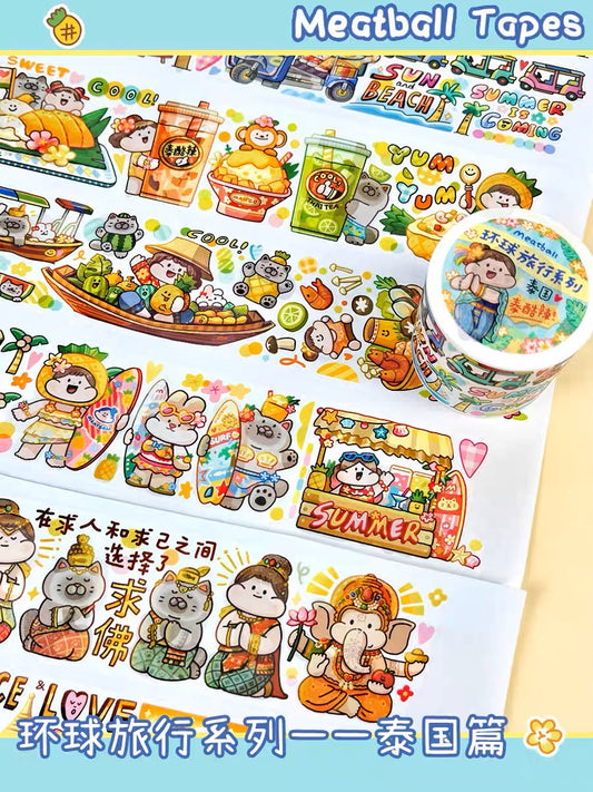 Meatball 「Travel」series 5 Thailand washitape