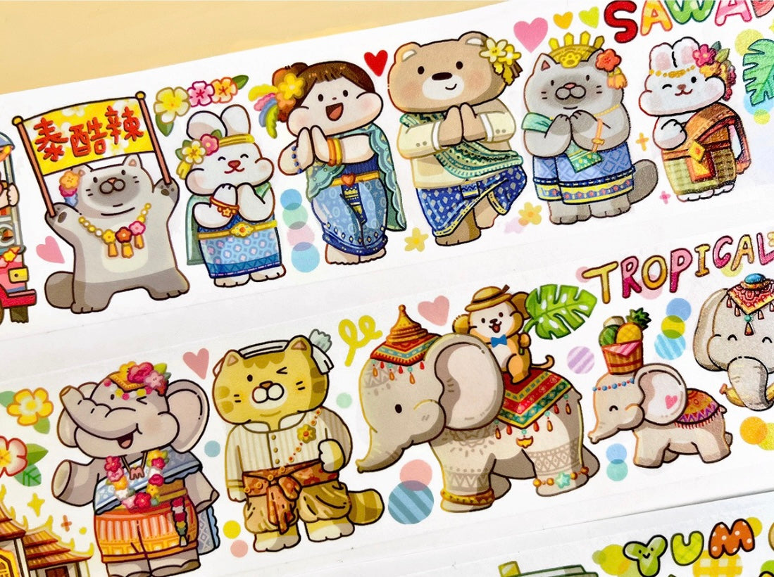 Meatball 「Travel」series 5 Thailand washitape