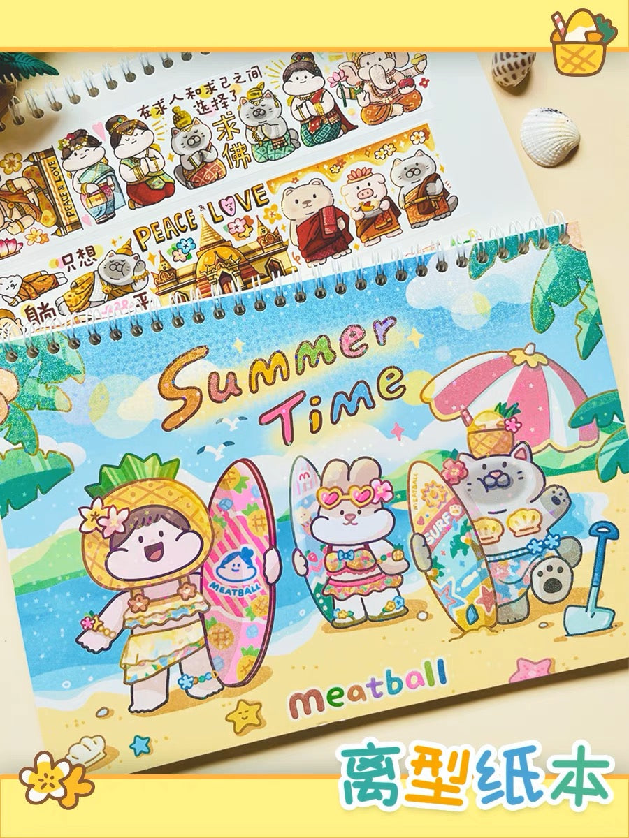 Meatball summer washitape and sticker holder book