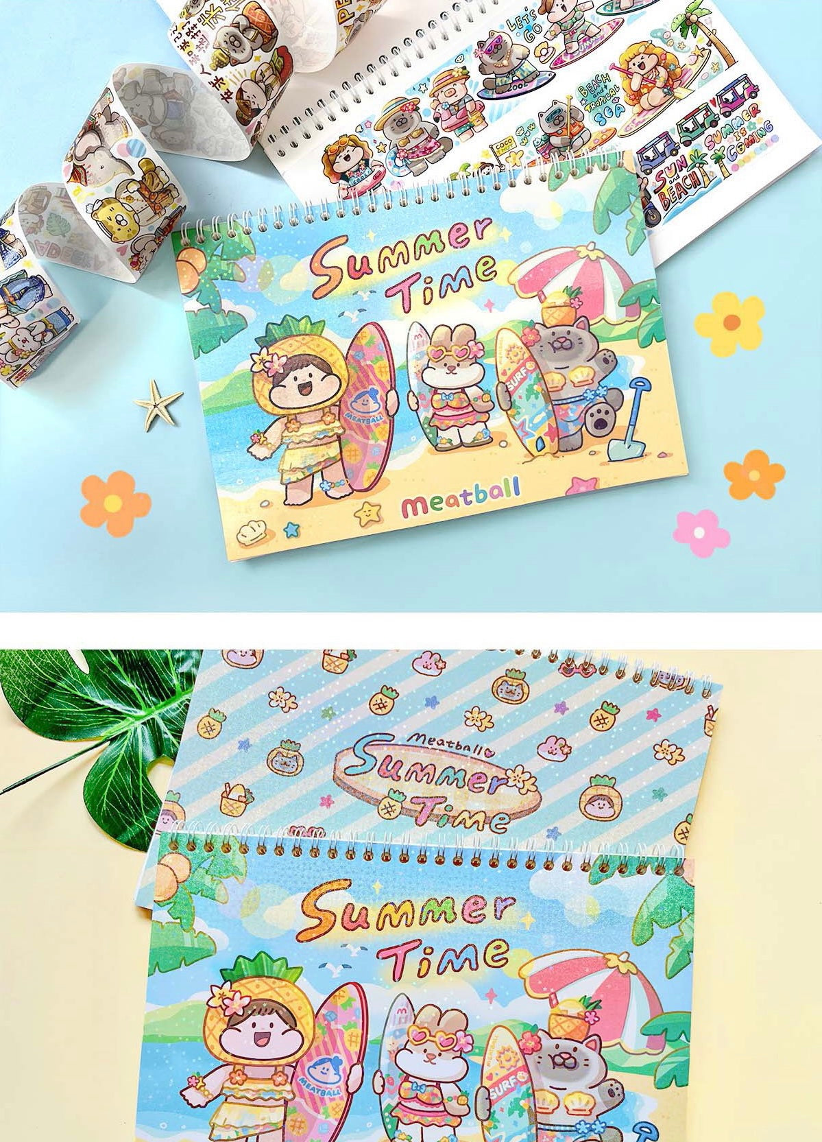 Meatball summer washitape and sticker holder book