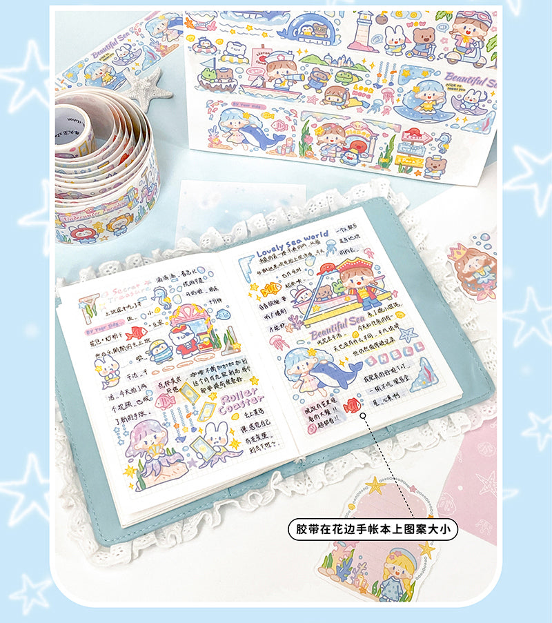 Molinta summer「Undersea Paradise」series washitape  sticker and journal paper pack
