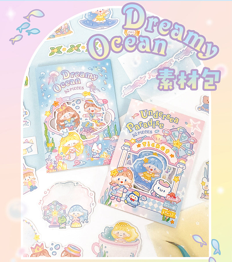 Molinta summer「Undersea Paradise」series washitape  sticker and journal paper pack