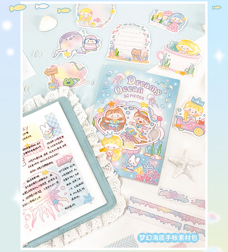 Molinta summer「Undersea Paradise」series washitape  sticker and journal paper pack