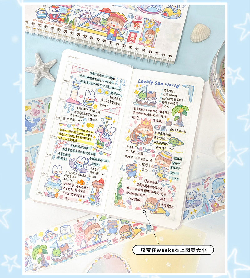 Molinta summer「Undersea Paradise」series washitape  sticker and journal paper pack
