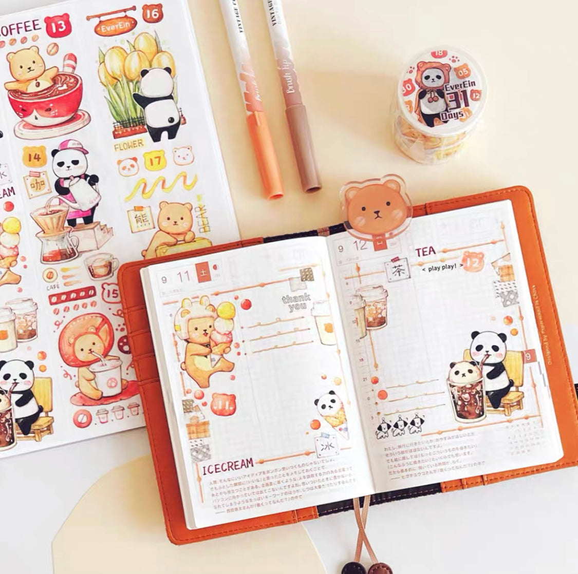 Ever&Ein Daily life & 31days & date & cycles washitape and sticker pack