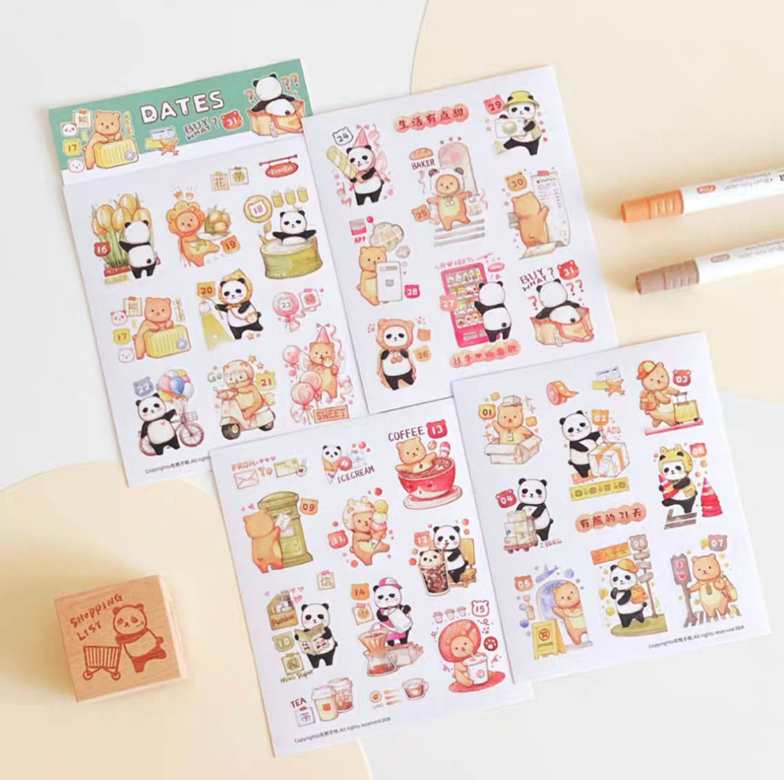 Ever&Ein Daily life & 31days & date & cycles washitape and sticker pack