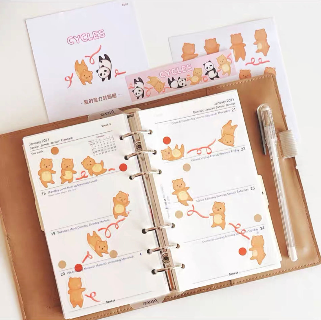 Ever&Ein Daily life & 31days & date & cycles washitape and sticker pack