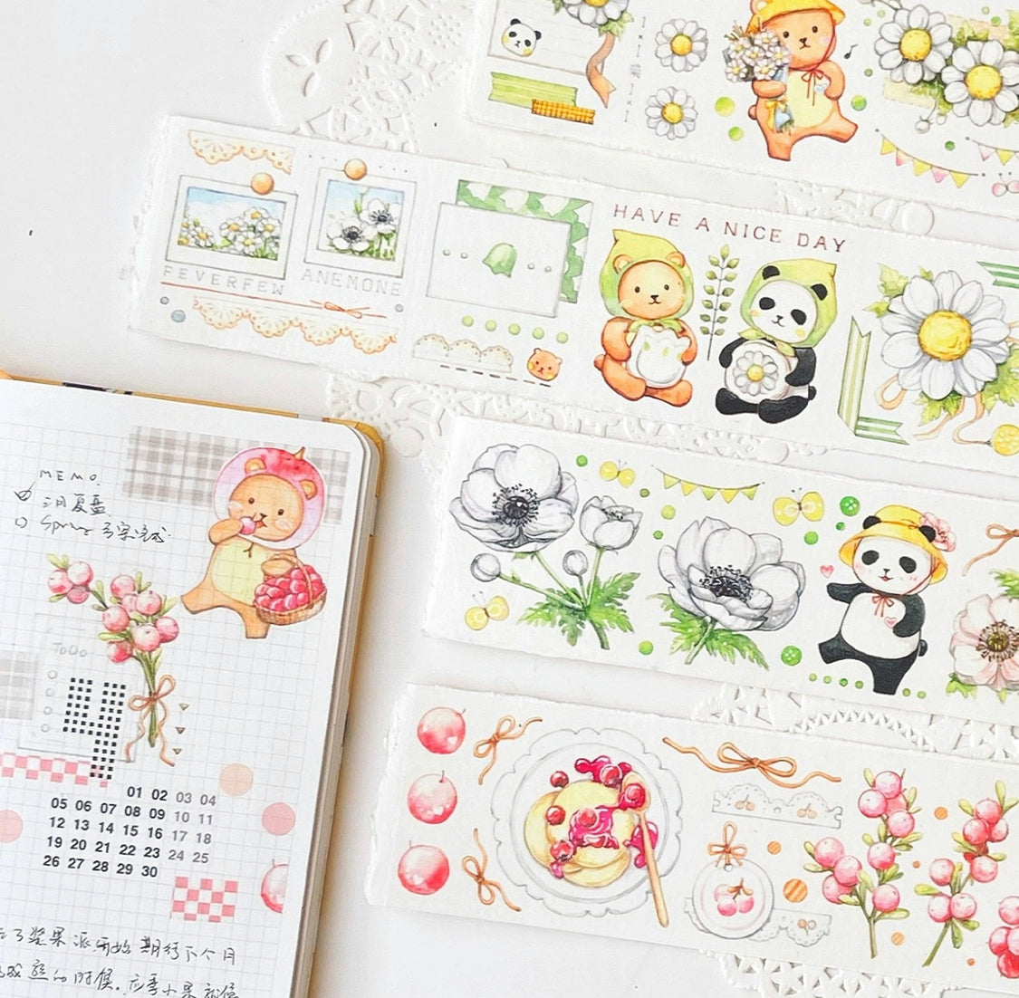 Ever&Ein flower and mushroom washitape