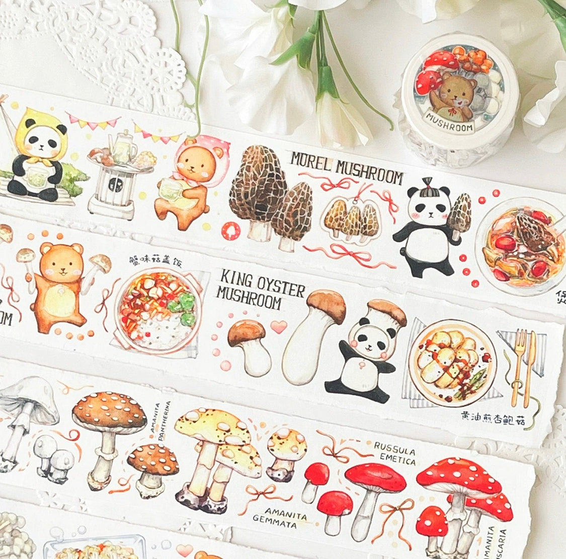 Ever&Ein flower and mushroom washitape