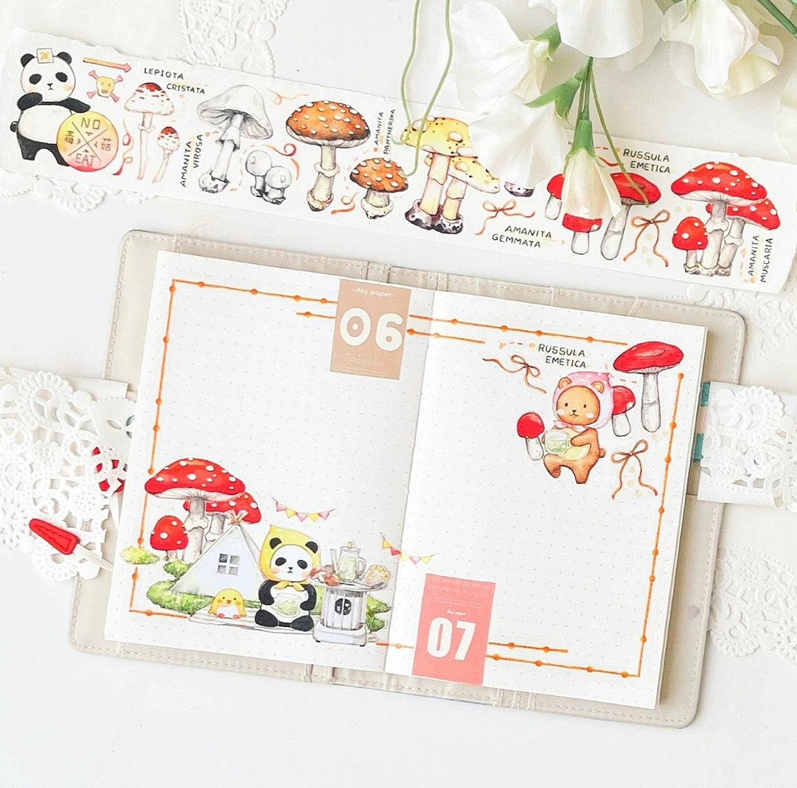 Ever&Ein flower and mushroom washitape