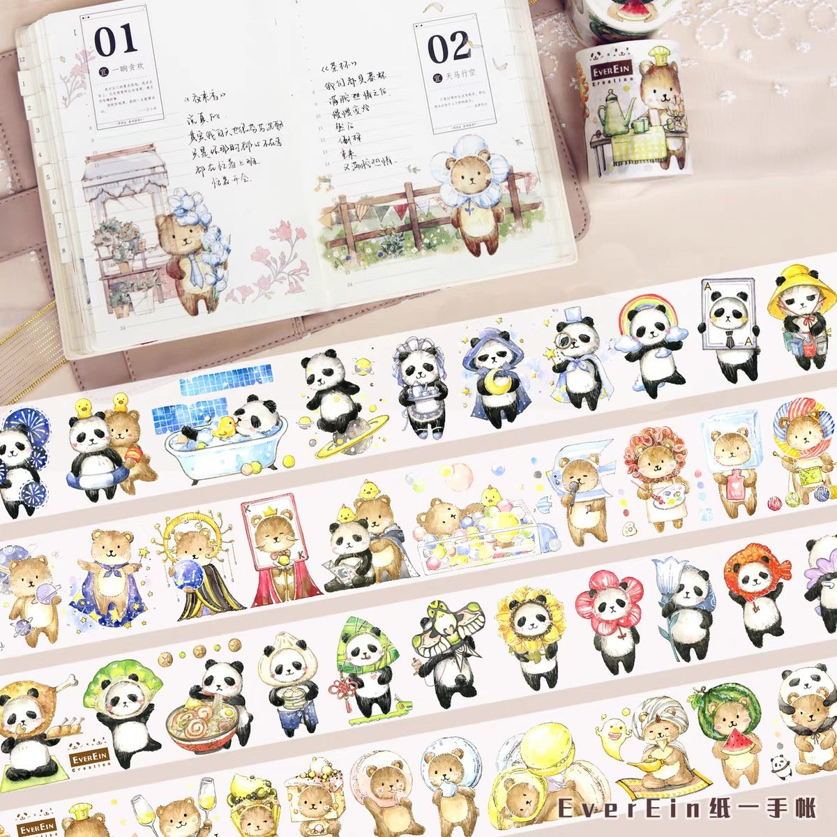Ever&Ein panda and bear washitape