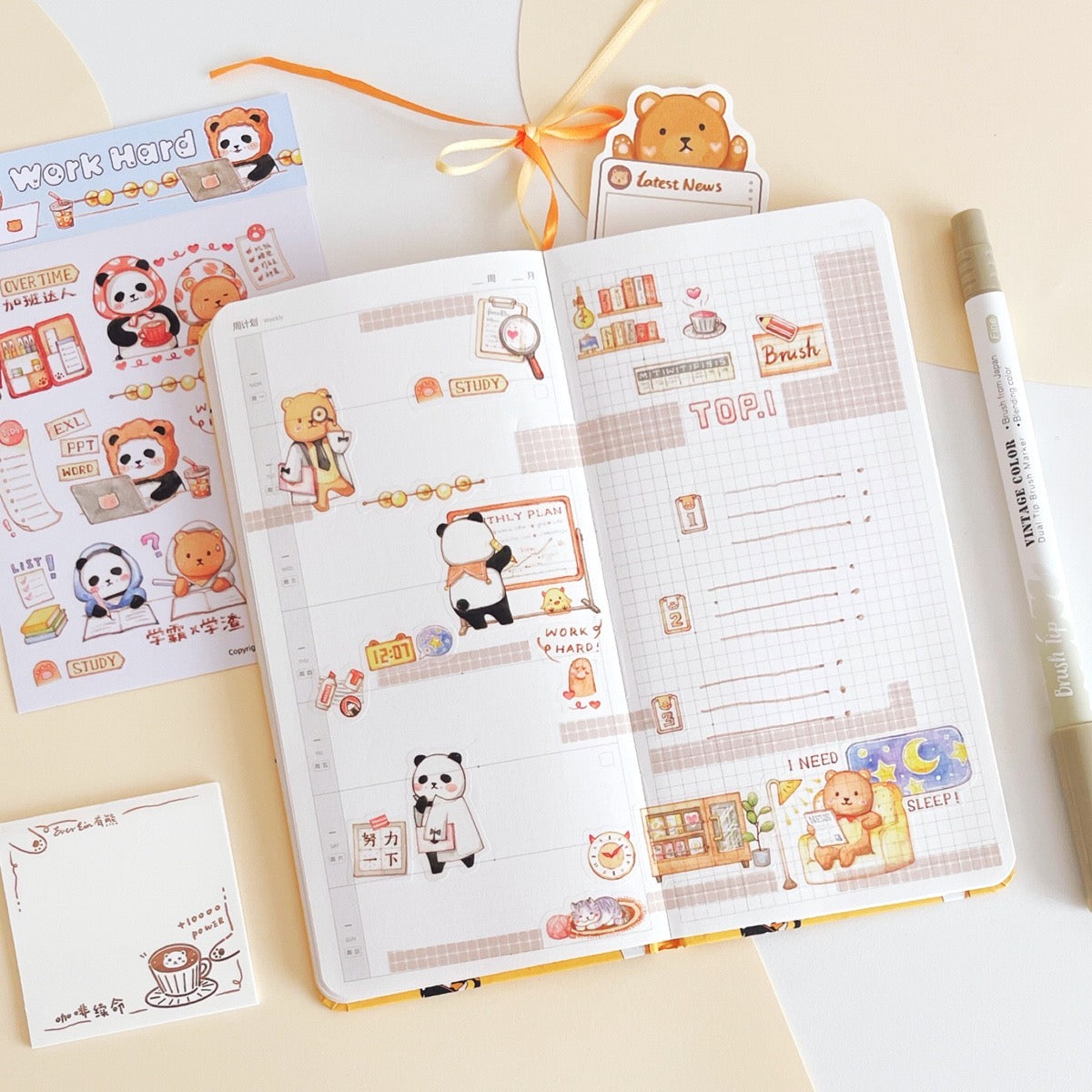 Ever&Ein work hard and relax washitape and sticker pack