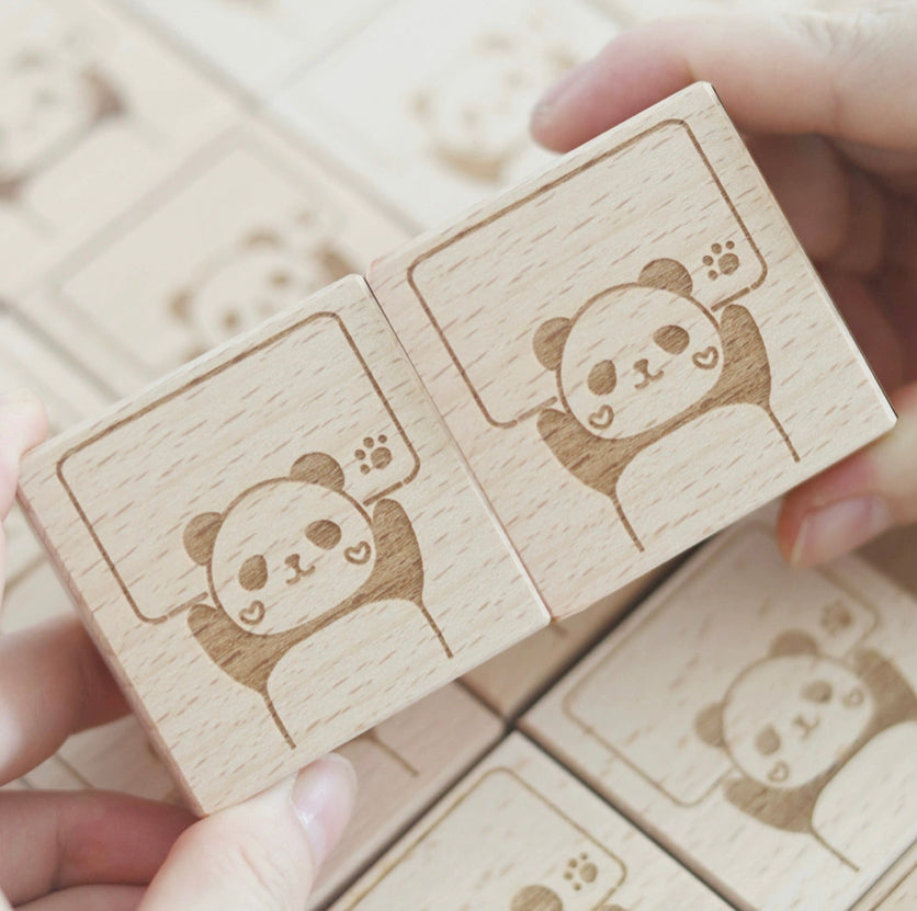 Ever&Ein panda brand rubber stamp