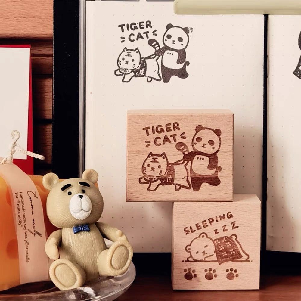 Ever&Ein panda and bear rubber stamp series