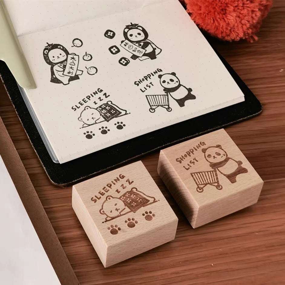 Ever&Ein panda and bear rubber stamp series