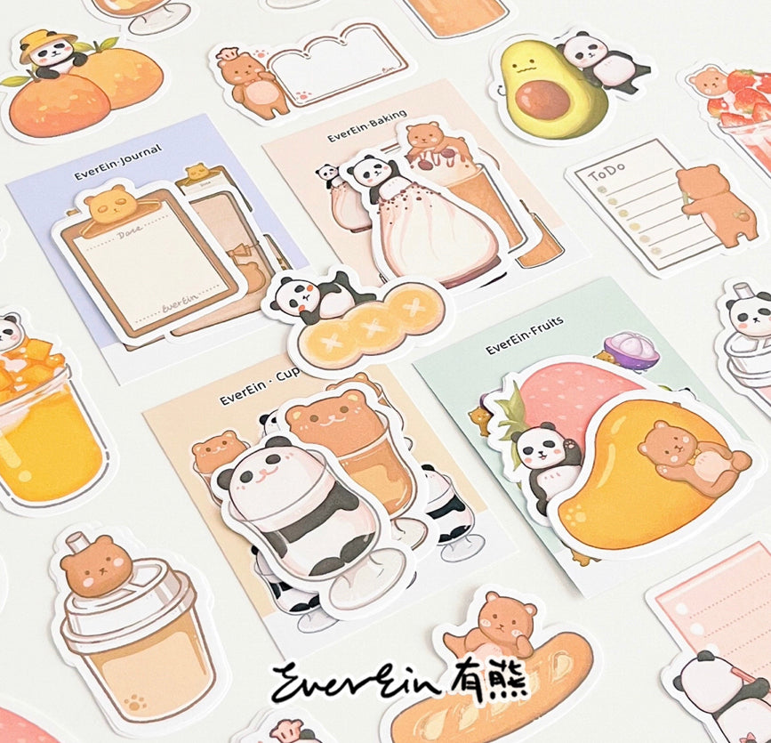 Ever&Ein panda and bear memo paper pack