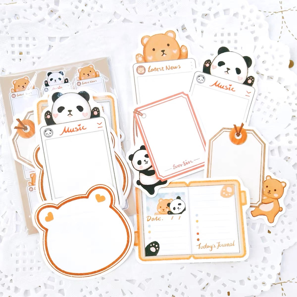 Ever&Ein panda and bear memo paper pack