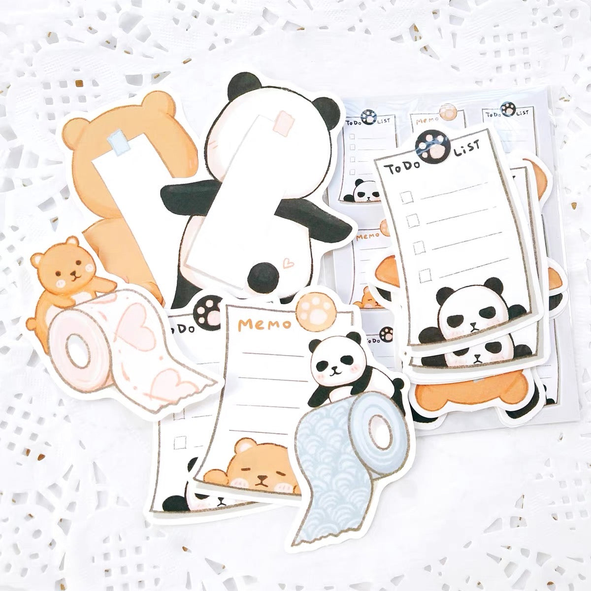 Ever&Ein panda and bear memo paper pack