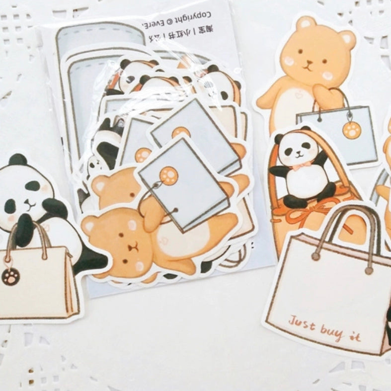 Ever&Ein panda and bear memo paper pack