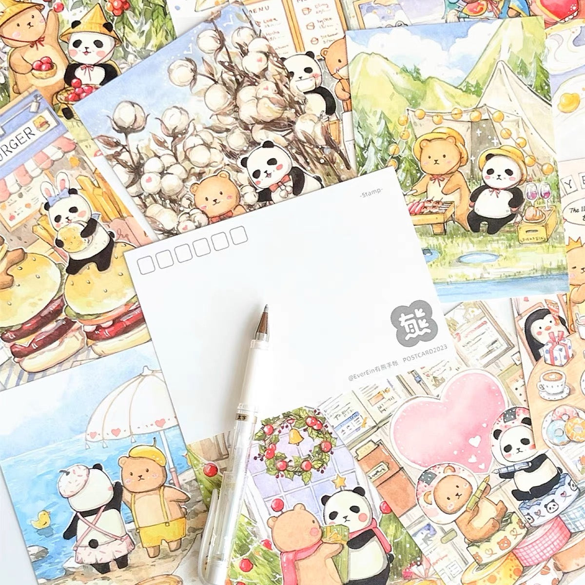 Ever&Ein Monthly bear washitape postcard and 2023 calendar