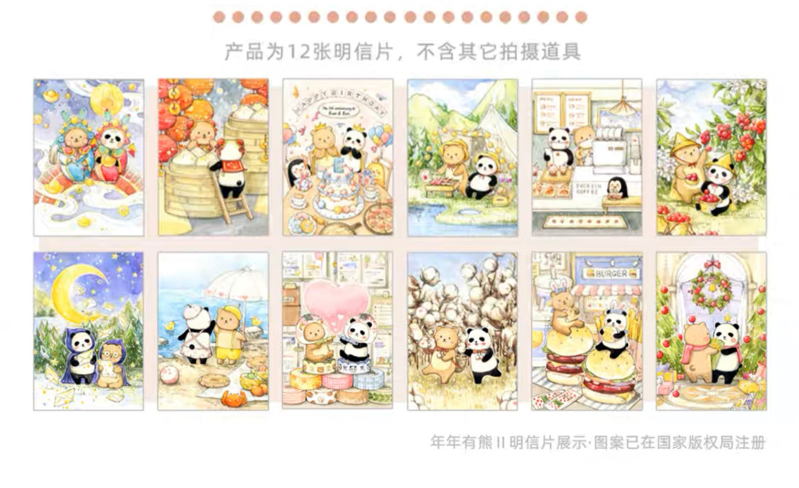 Ever&Ein Monthly bear washitape postcard and 2023 calendar