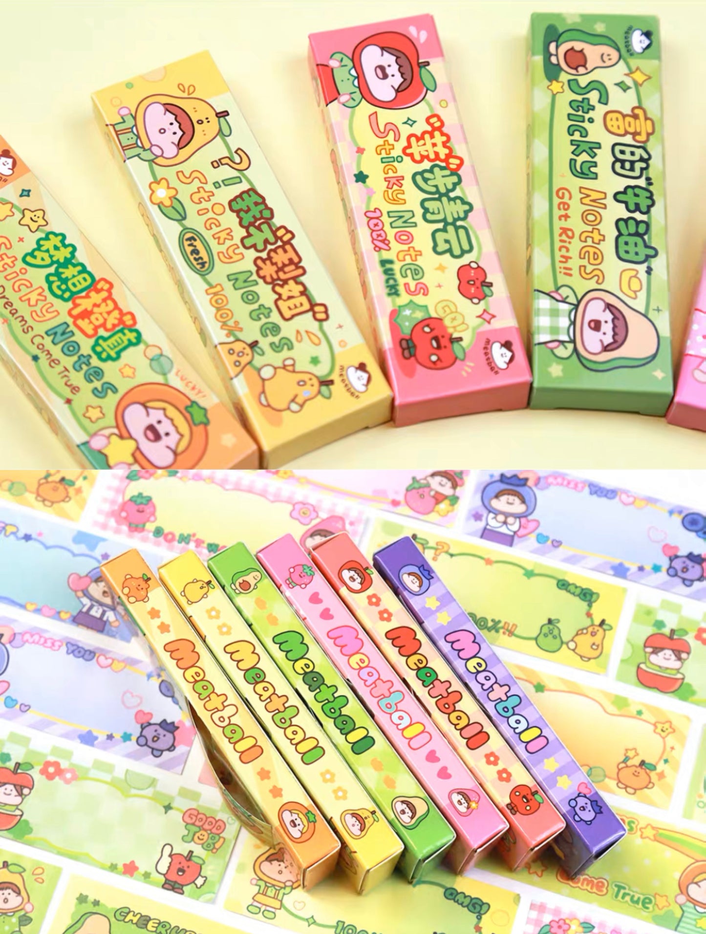 Meatball 「Fruit」series chewing size sticky note