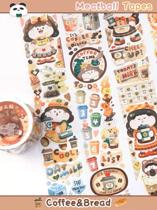 Meatball 「Coffee and Bread」washitape and sticker tape