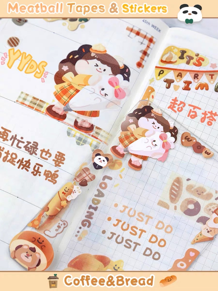 Meatball 「Coffee and Bread」washitape and sticker tape