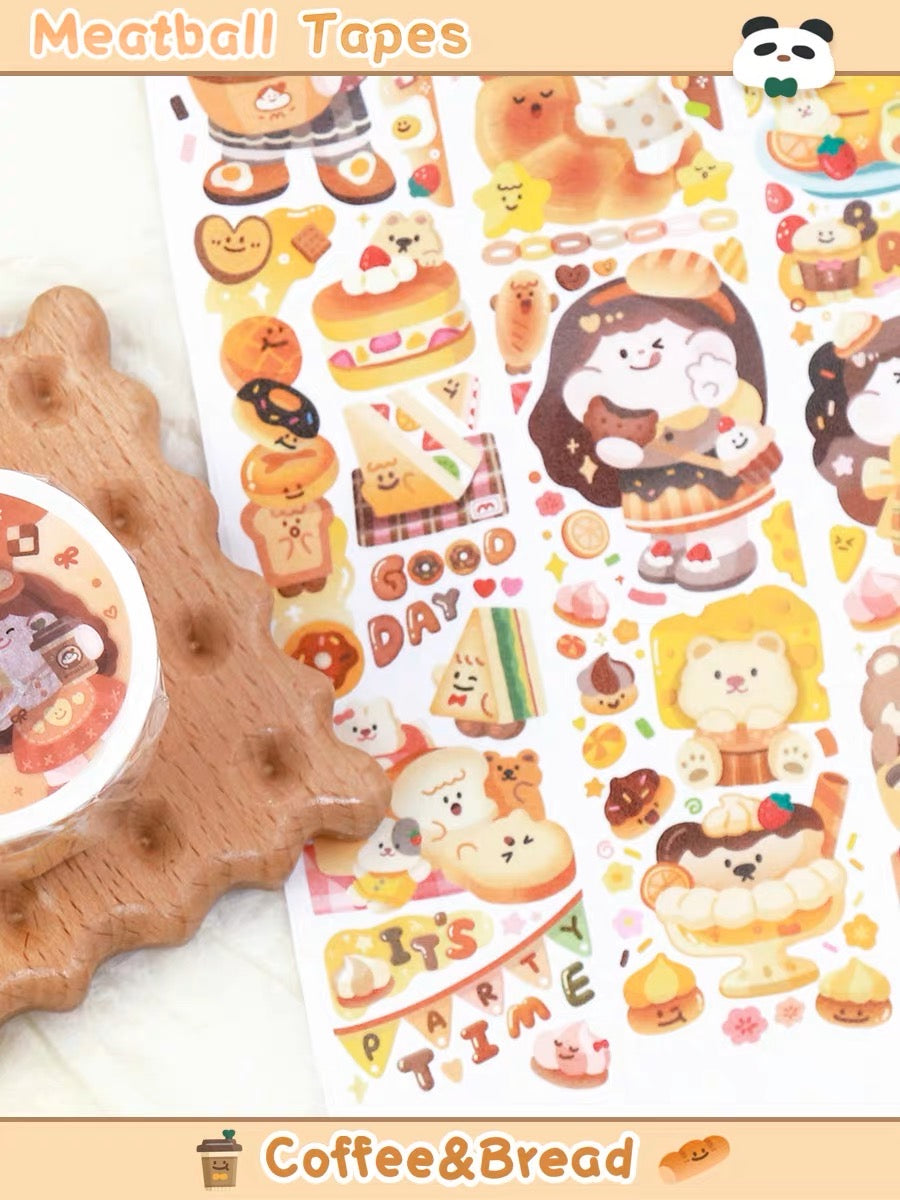 Meatball 「Coffee and Bread」washitape and sticker tape