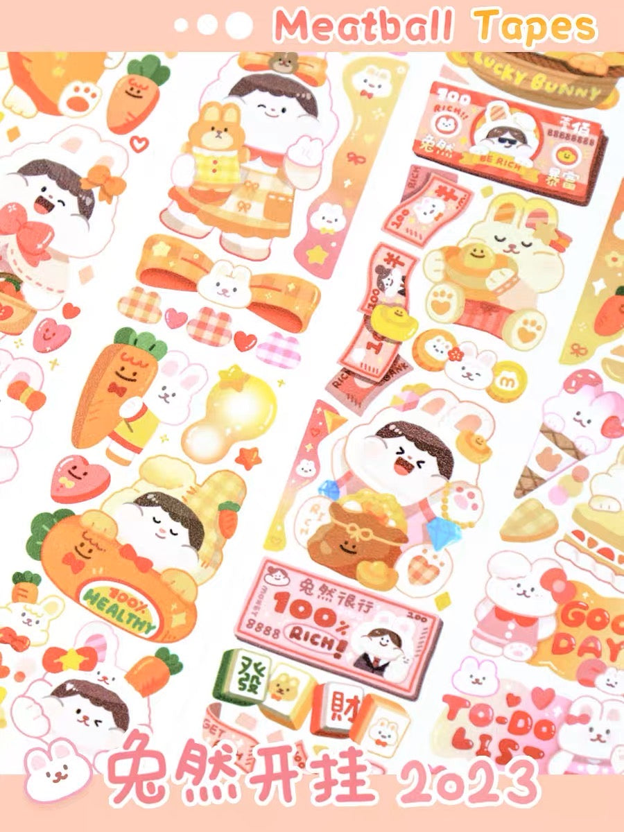 Meatball 「2023 new year rabbit」series washitape and sticker tape