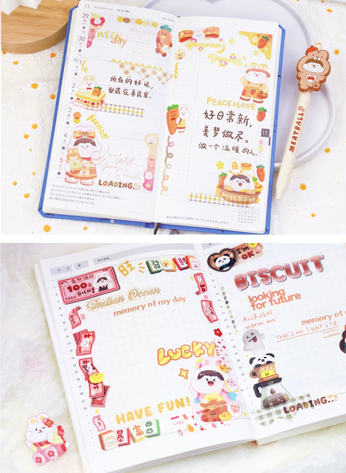 Meatball 「2023 new year rabbit」series washitape and sticker tape