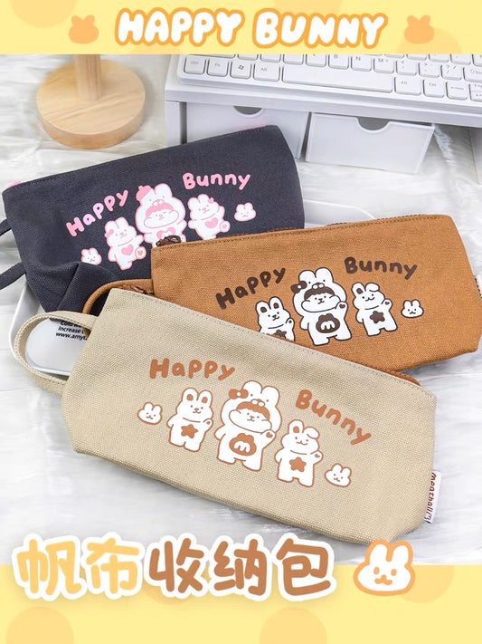 Meatball 「2023 new year rabbit」series happy bunny canvas pencil bag