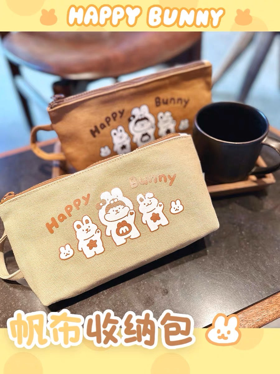 Meatball 「2023 new year rabbit」series happy bunny canvas pencil bag
