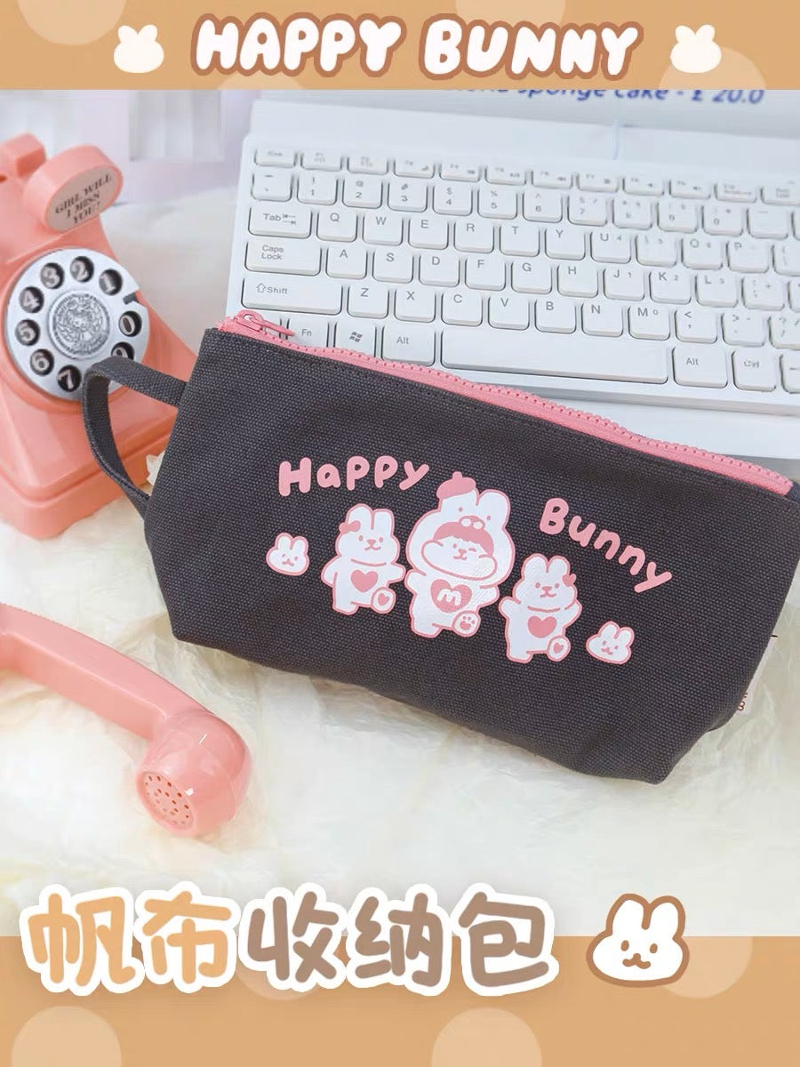 Meatball 「2023 new year rabbit」series happy bunny canvas pencil bag