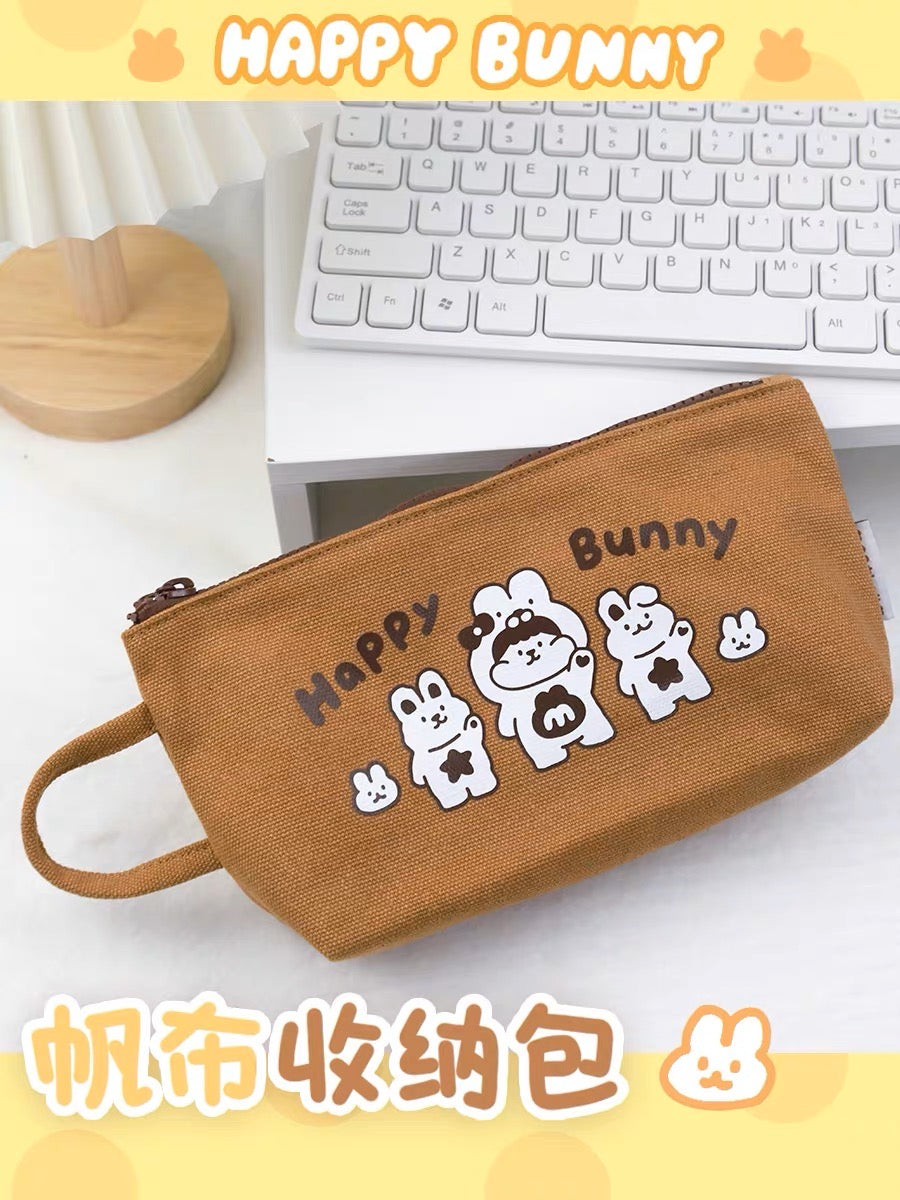 Meatball 「2023 new year rabbit」series happy bunny canvas pencil bag