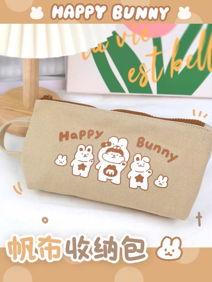 Meatball 「2023 new year rabbit」series happy bunny canvas pencil bag