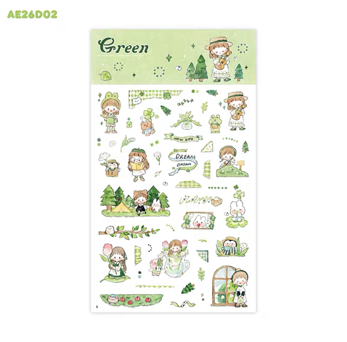 Molinta colorful sticker pack（pink green）