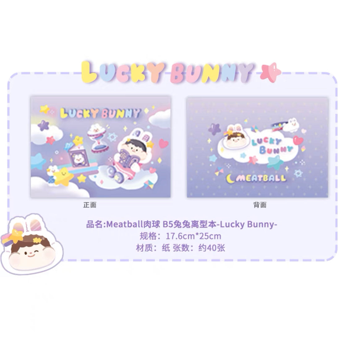Meatball 「2023 new year rabbit」series washitape and sticker holder book