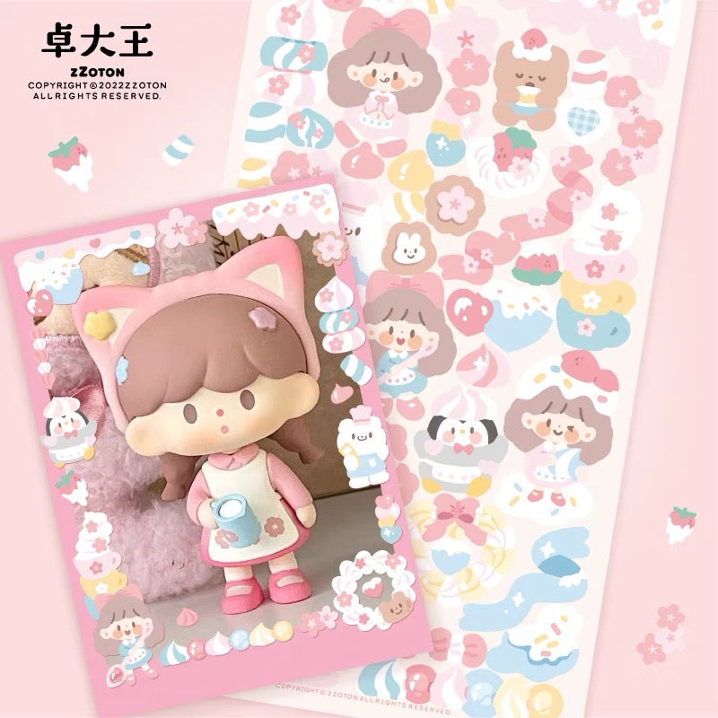 Molinta no border colorful girl sticker set 2（all 6）