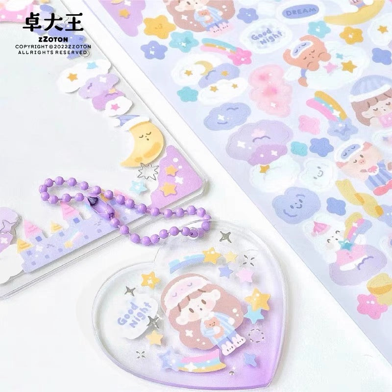Molinta no border colorful girl sticker set 2（all 6）